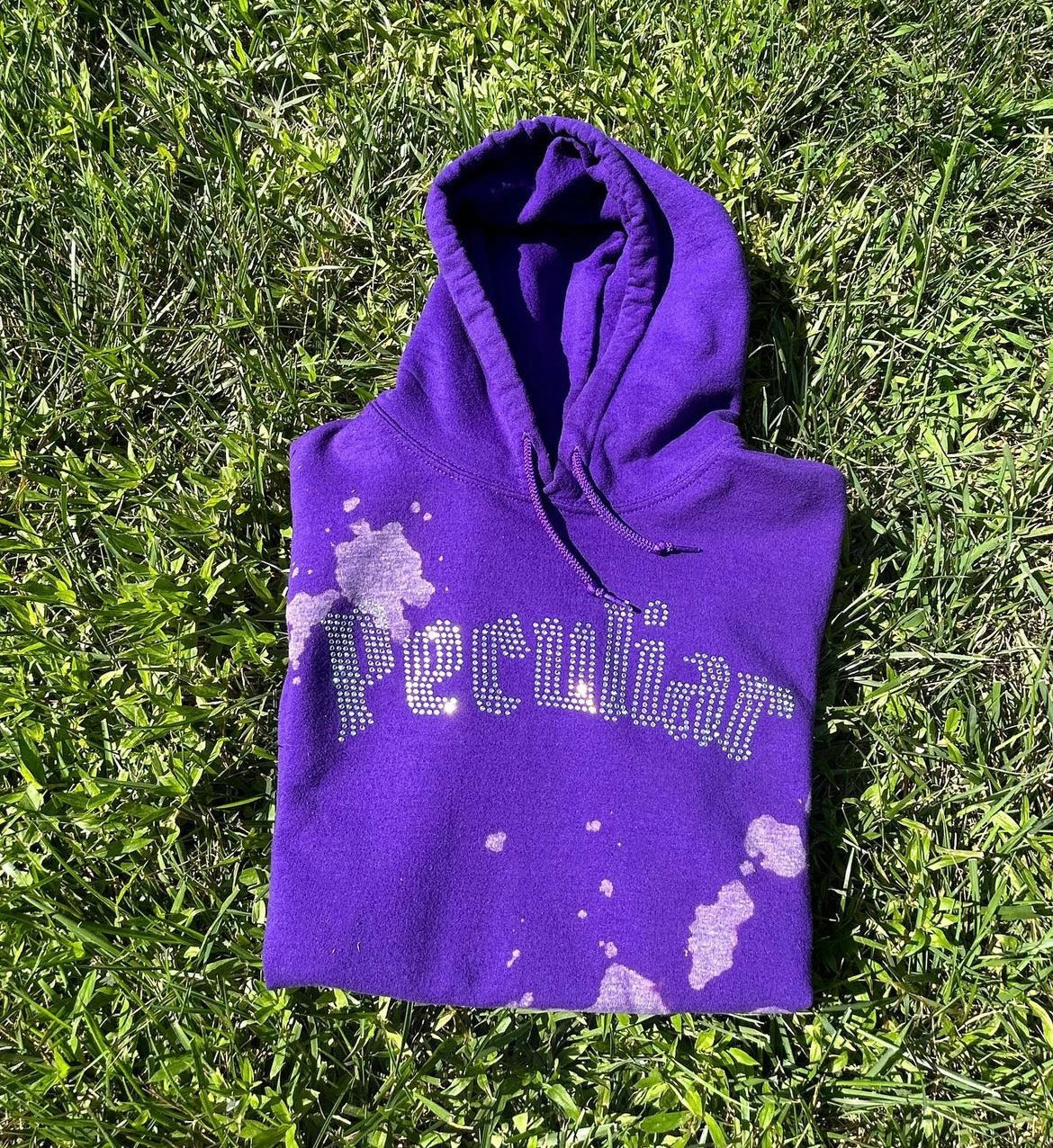 Peculiar Rhinestone Hoodie - Purple