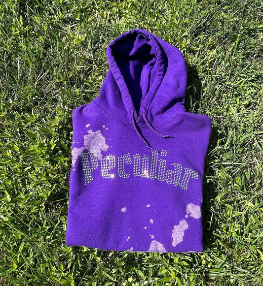 Peculiar Rhinestone Hoodie - Purple